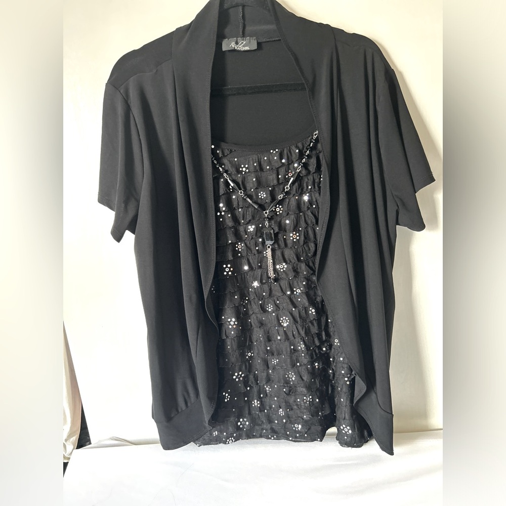 Rachel Rachel Roy women’s formal dress top in a size 1X bedazzled & jewels